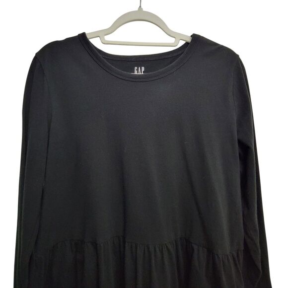 Gap Black Long Sleeve Peplum Top Size Medium - Picture 4 of 7